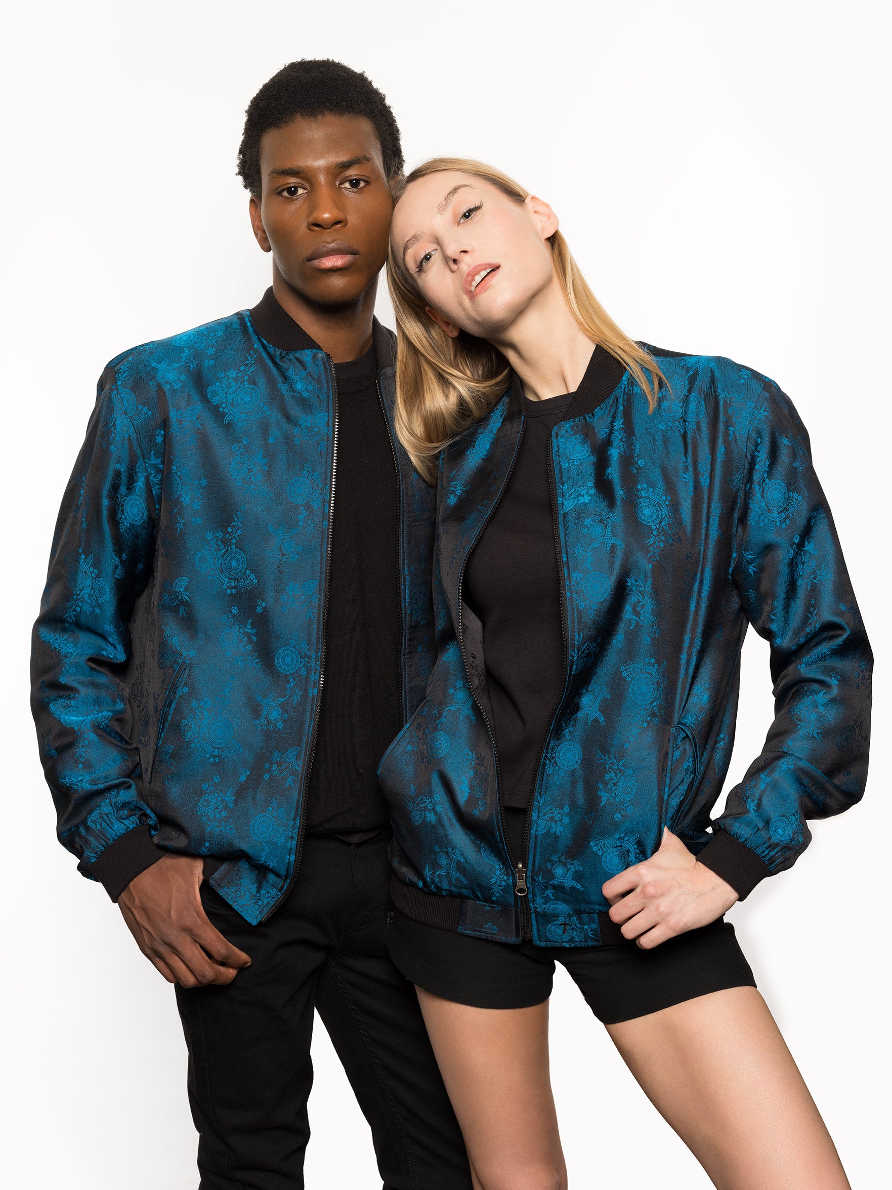 Ladies silk bomber jacket best sale